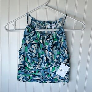 Japna Blue and Green Floral Blouse